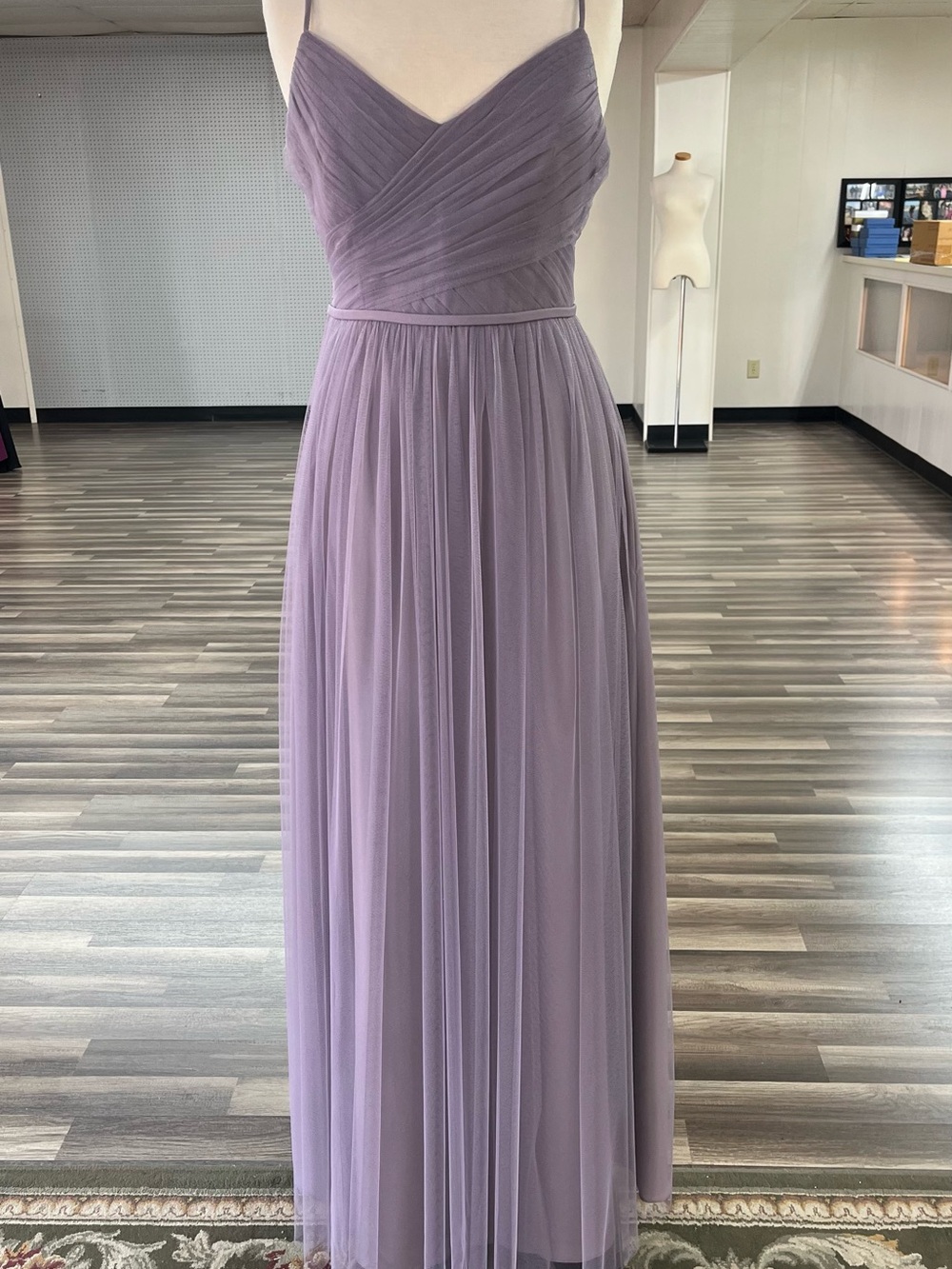 Heather Spaghetti-Strap Chiffon Evening Dress